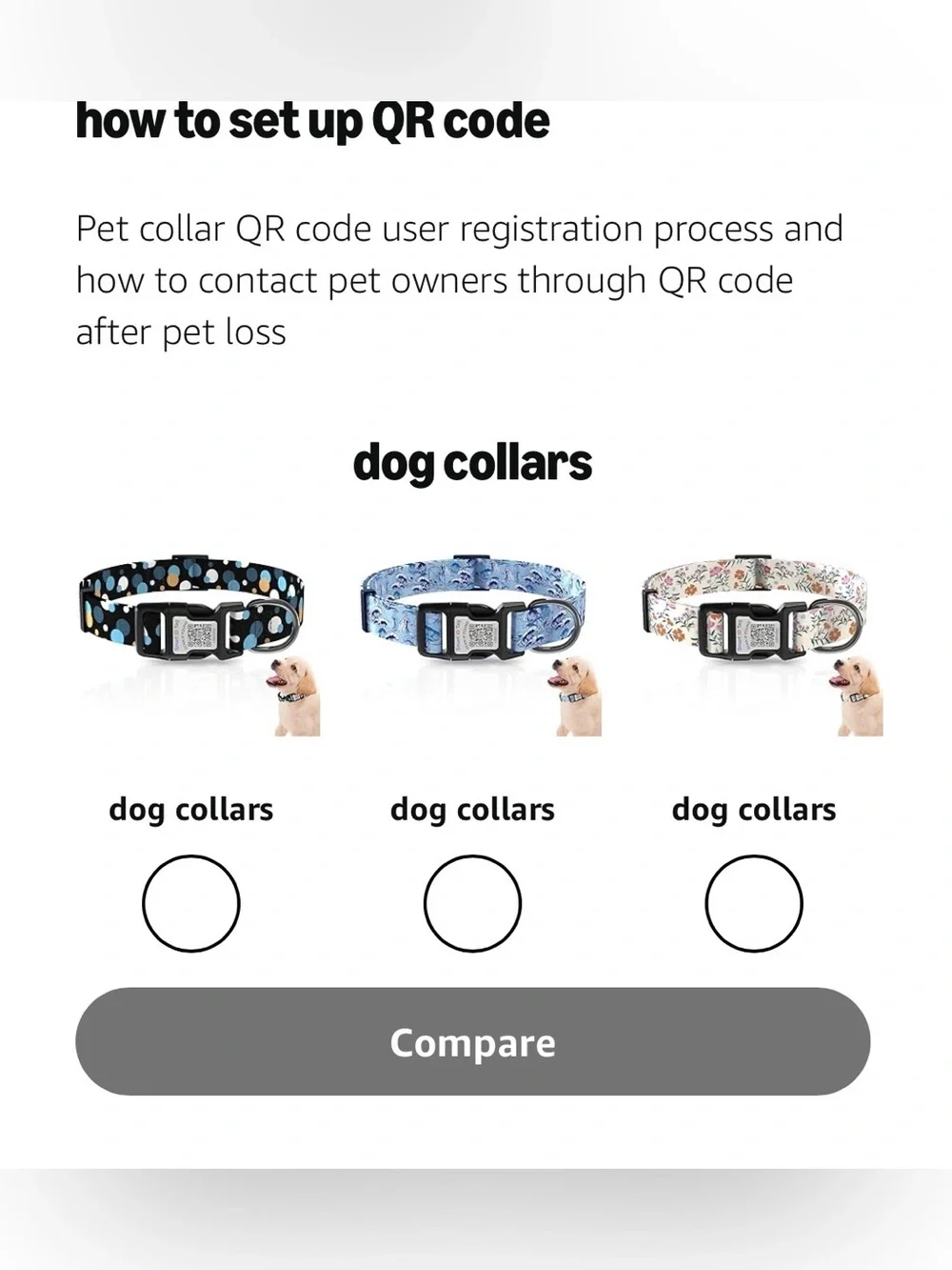 Smart ID Tag Polka Dot Dog Collar - Black with Blue, White & Tan Dots